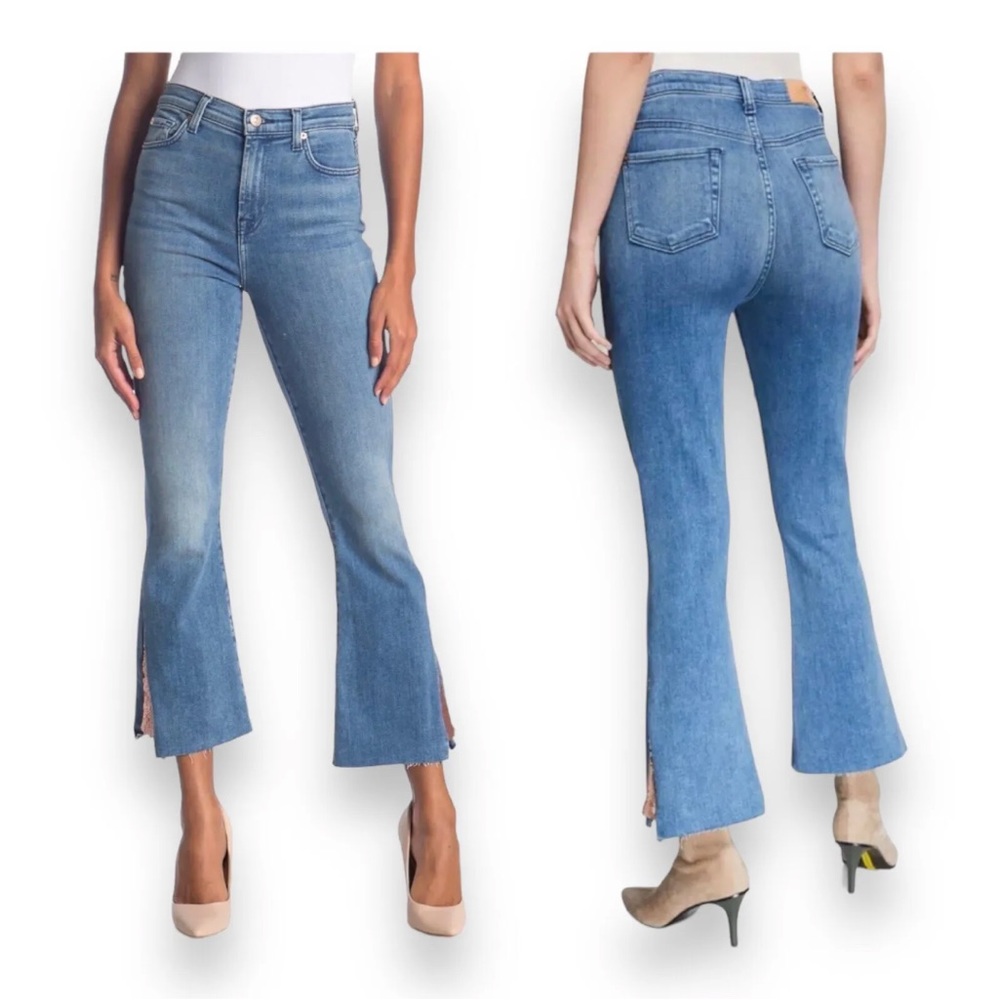 7 For All Mankind LUXE Vintage High Waist Slim Kick Flare Sequin Jean 27